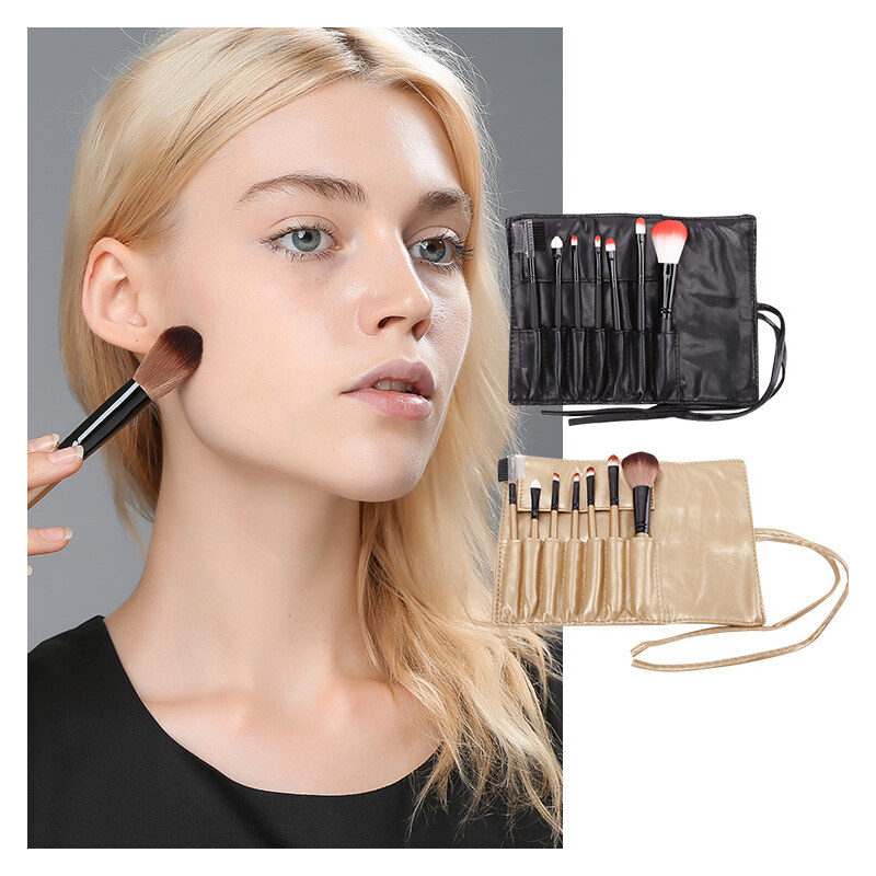 Lesara 7-teiliges Make-up-Pinsel-Set mit zweifarbigem Pinselhaar - Schwarz