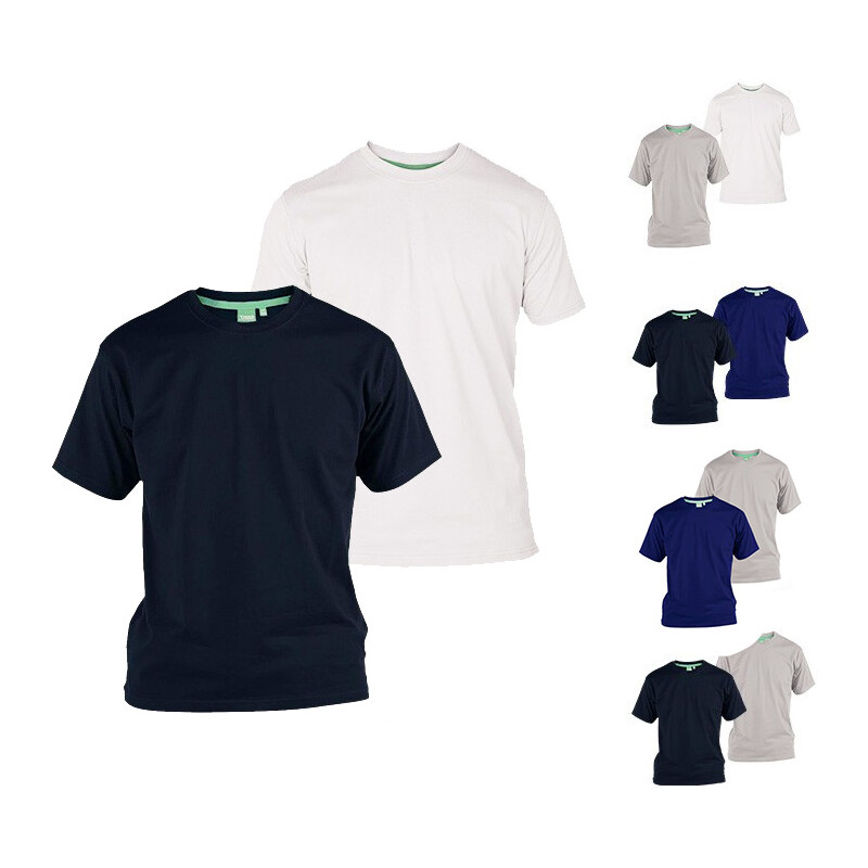 Lesara 2er-Set Baumwoll-T-Shirt - Grau & Weiß - M