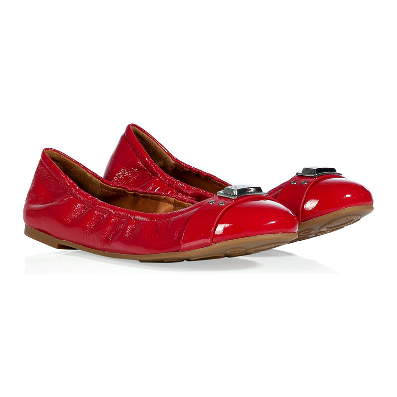 Marc by Marc Jacobs Coral Patent Leather Logo Plaque Flats