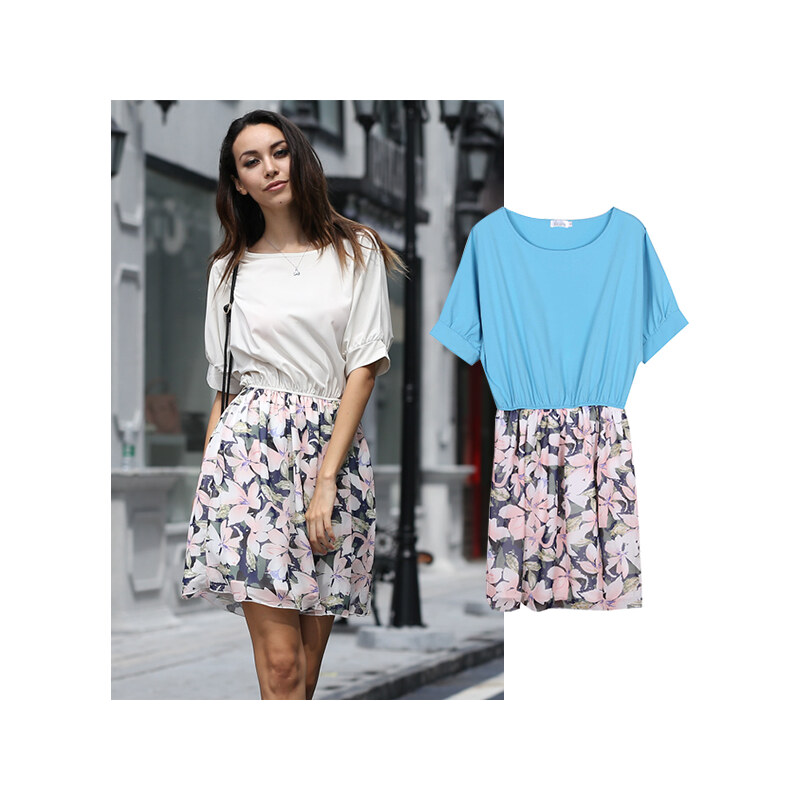 Lesara Shirt-Kleid im 2-in-1-Look - S - Türkis