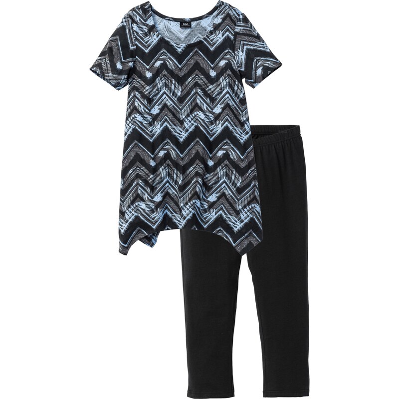 bpc bonprix collection Capri-Pyjama halber Arm in schwarz für Damen von bonprix