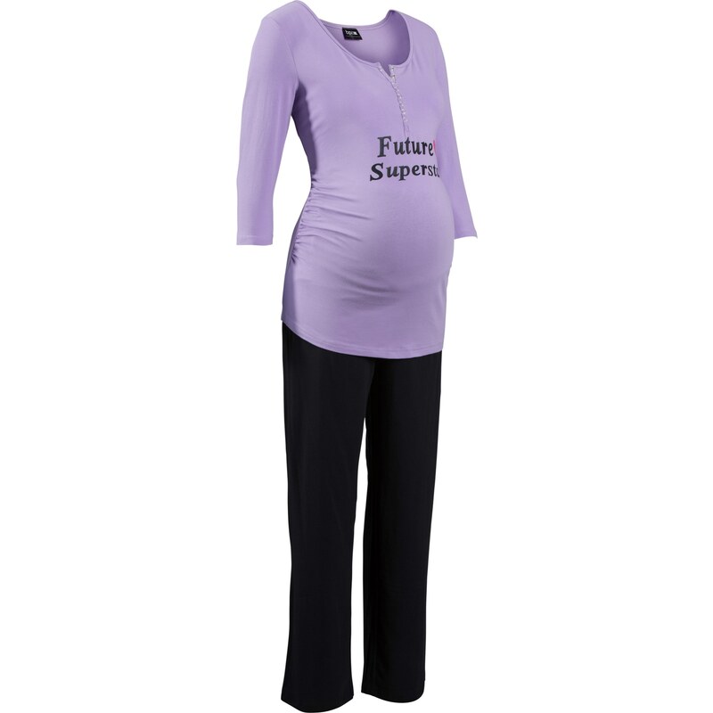 bpc bonprix collection - Nice Size Schwangerschafts-Pyjama (2-tlg.Set) 3/4 Arm in lila für Damen von bonprix