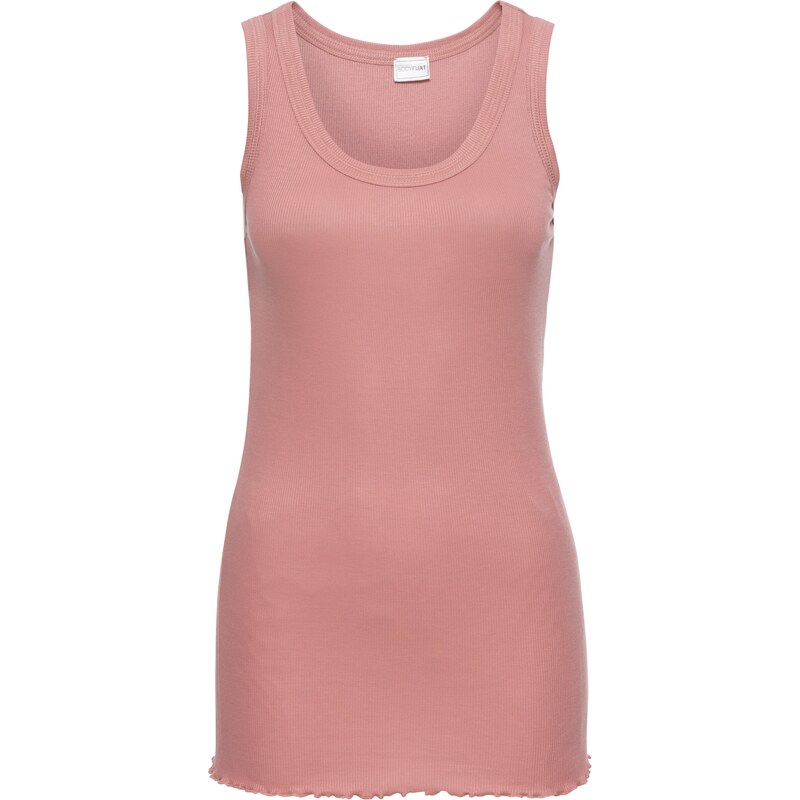BODYFLIRT Shirttop ohne Ärmel in rosa (Rundhals) für Damen von bonprix