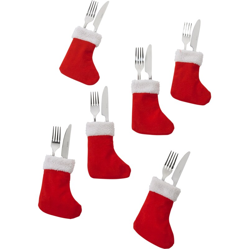 bpc living bonprix collection Besteckhalter Weihnachts-Socken (6er Pack) rot bonprix
