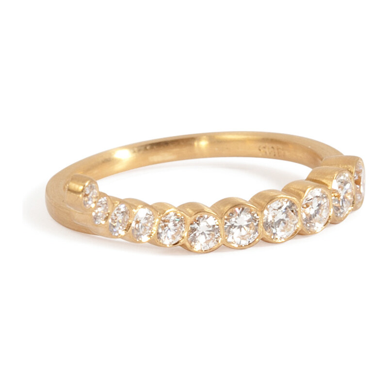 Sophie Bille Brahe 18kt Gold Escalier de Lune Ring with Diamonds