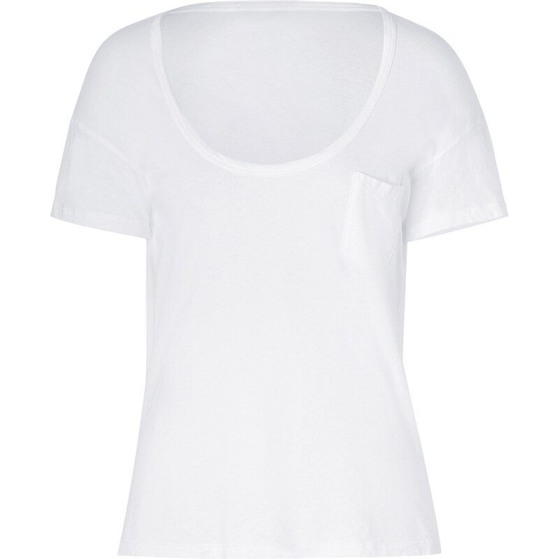 James Perse White Short Sleeve Scoop Neck Cotton T-Shirt