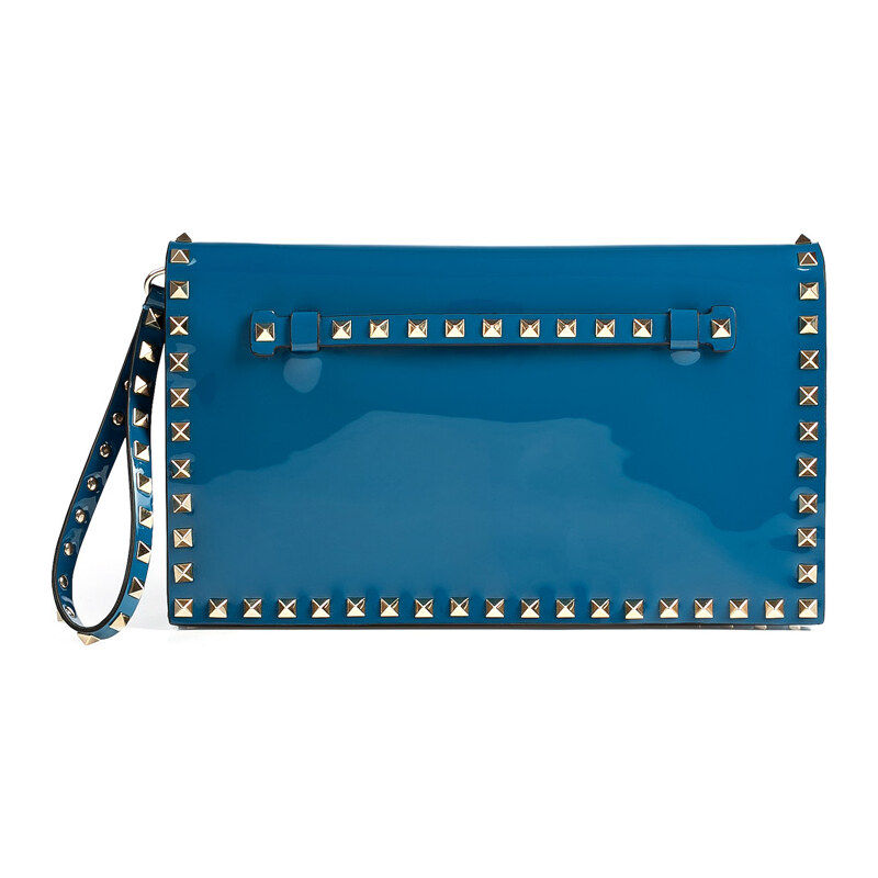Valentino Patent Leather Clutch in Blue
