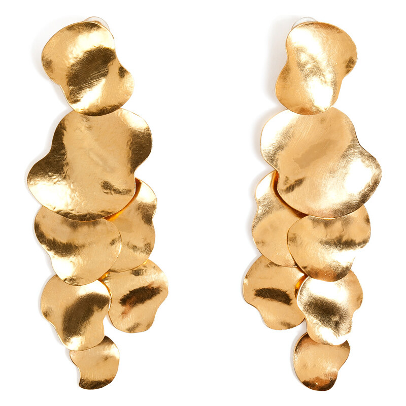 Hervé van der Straeten Hammered Gold-Plated Vibrations Earrings