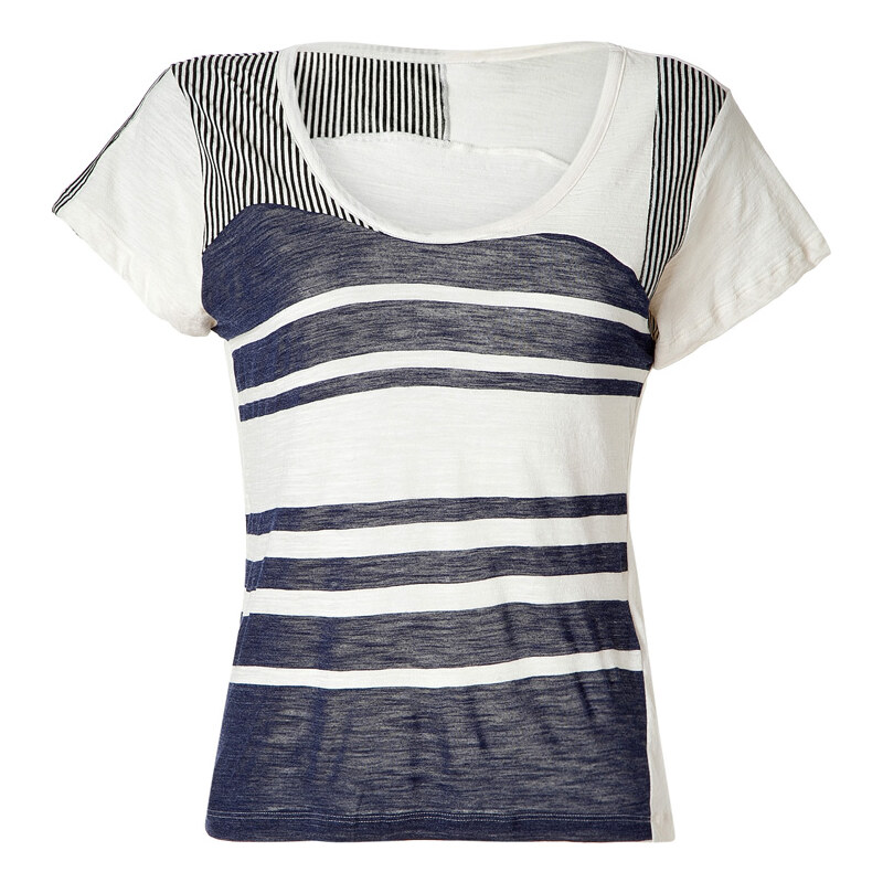 See by Chloé Navy/Black/White Striped T-Shirt