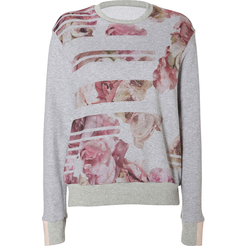 Preen by Thornton Bregazzi Grey-Multi Floral Print Sweater Top