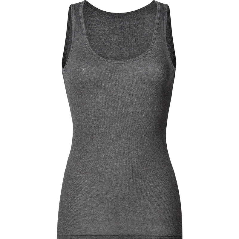 American Vintage Fine Cotton Ribbed Tank Top in Heather Charcoal