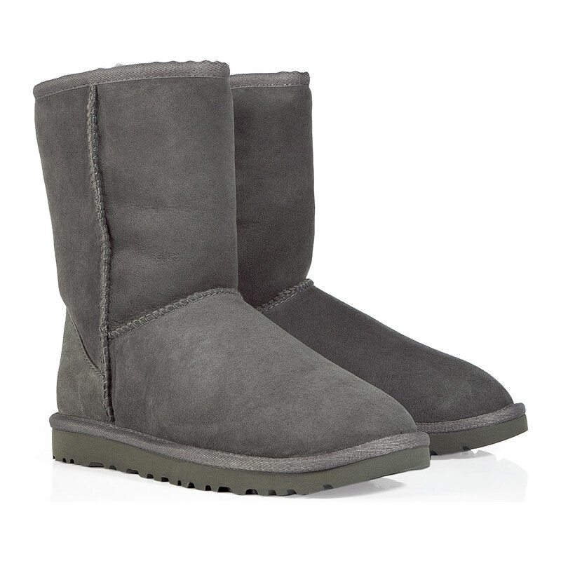 UGG Australia Leather Classic Short Boots in Grey
