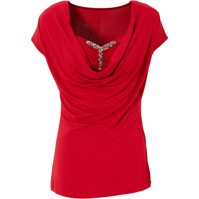 BODYFLIRT Shirt figurbetont in rot (Rundhals) für Damen von bonprix