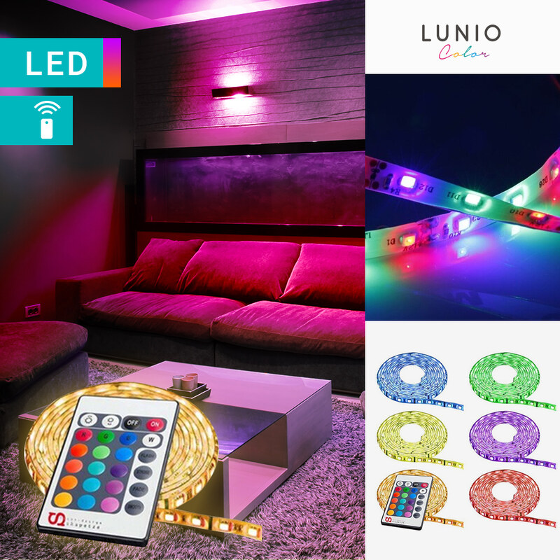 Lunio Color Wasserdichtes LED-Strip-Set mit Fernbedienung - 5m