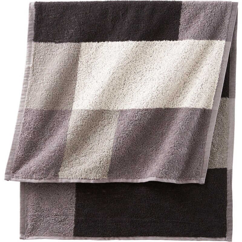 Handtuch mit quadratischem Muster schwarz bonprix