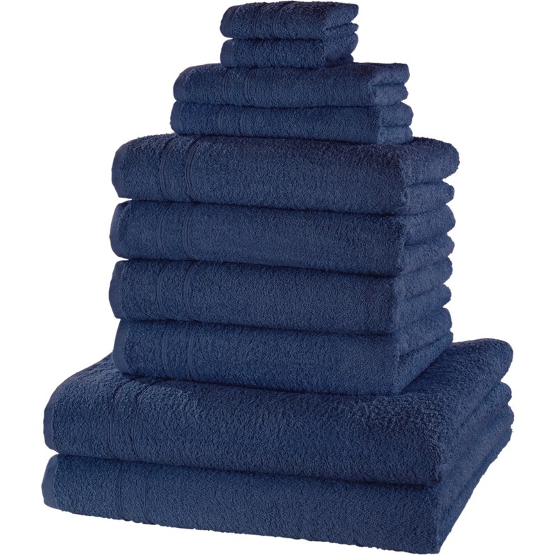 Handtuch Set (10-tlg. Set) blau bonprix