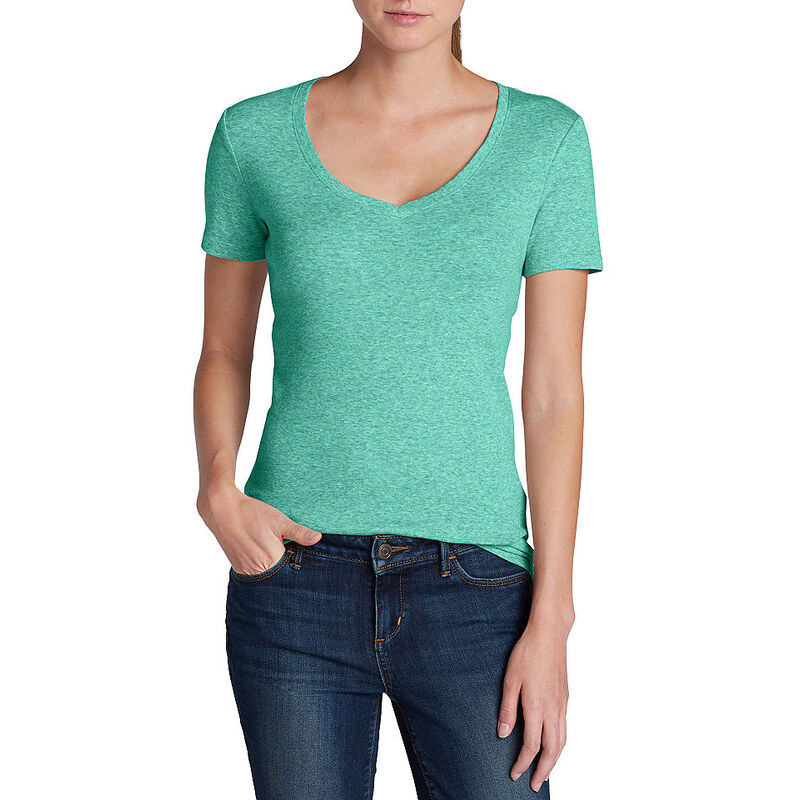 EDDIE BAUER Damen Eddie Bauer Favorite T-Shirt mit V-Ausschnitt grün XS (32)