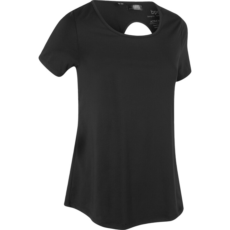 bpc bonprix collection Sport-T-Shirt mit kurzen Ärmeln kurzer Arm in schwarz für Damen von bonprix
