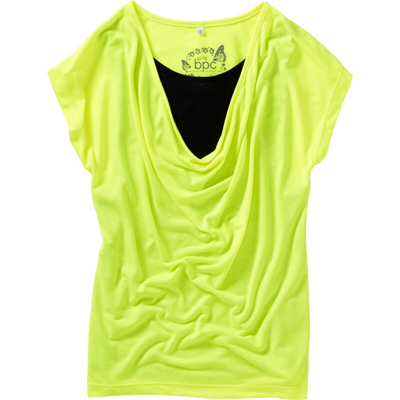 bpc bonprix collection T-Shirt kurzer Arm in gelb (Wasserfall-Ausschnitt) für Mädchen von bonprix