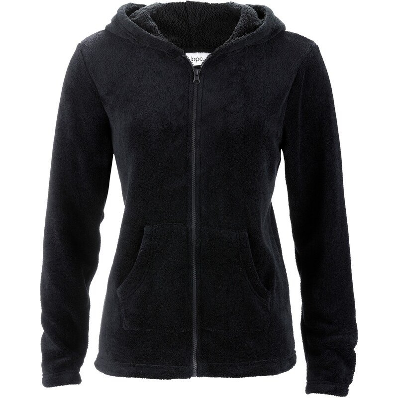bpc bonprix collection Basic Fleece-Jacke langarm in schwarz für Damen von bonprix