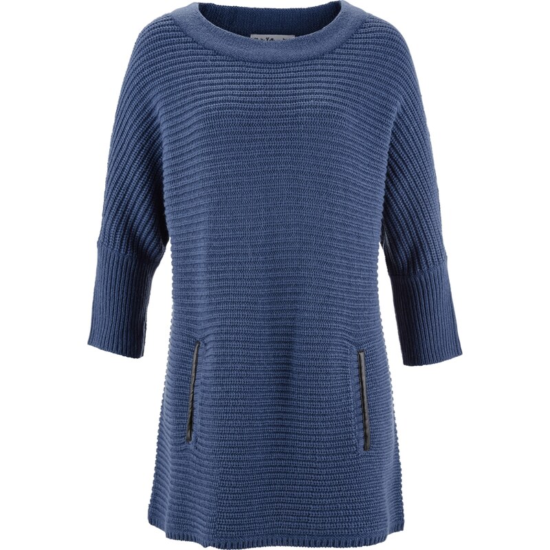 bpc bonprix collection Struktur-Pullover mit 3/4-Ärmeln - designt von Maite Kelly 3/4 Arm in blau für Damen von bonprix
