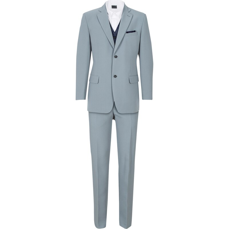 bpc selection Anzug (5-tlg.) Regular Fit langarm in silber für Herren von bonprix