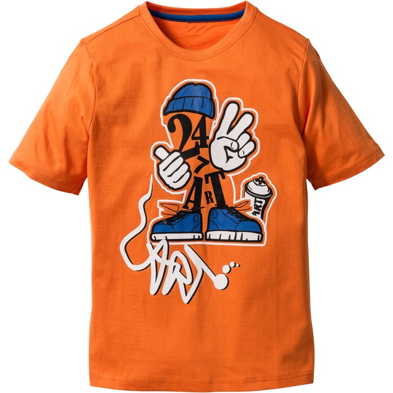 bpc bonprix collection T-Shirt mit Druck kurzer Arm in orange für Jungen von bonprix