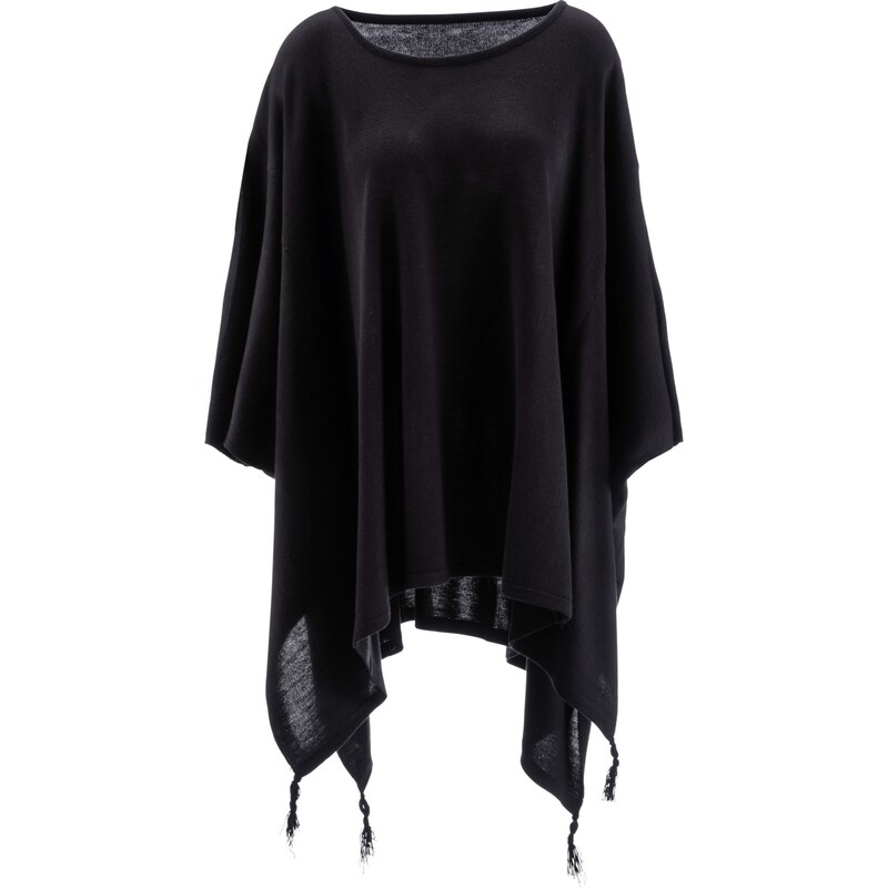 bpc bonprix collection Poncho-Pullover mit Zipfel in schwarz für Damen von bonprix