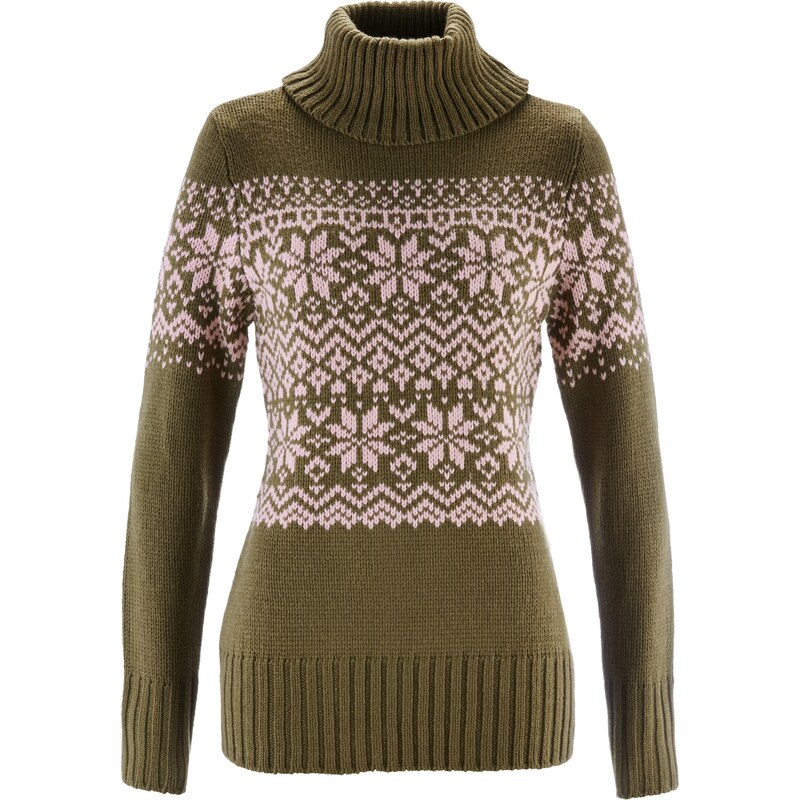 bpc bonprix collection Norweger-Pullover langarm in grün für Damen von bonprix
