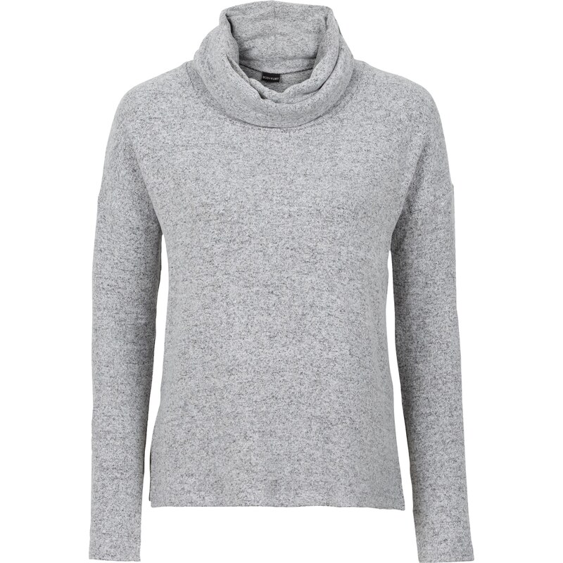 BODYFLIRT Softer Rollkragen-Pullover langarm in grau für Damen von bonprix