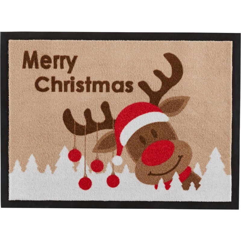 bpc living bonprix collection Fußmatte mit Merry Christmas Schriftzug braun bonprix
