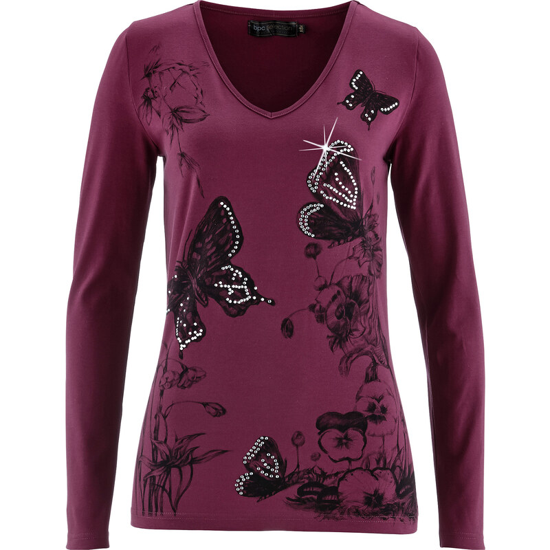 bpc selection Langarmshirt in lila für Damen von bonprix