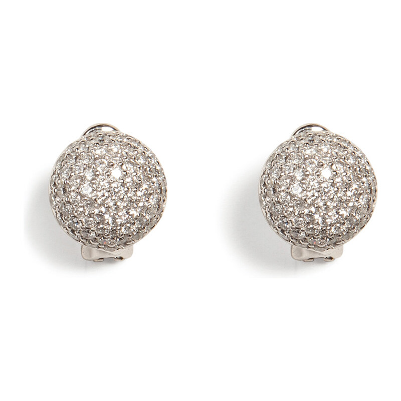 Carolina Bucci 18K White Gold 1885 Diamond Button Earrings with Diamonds