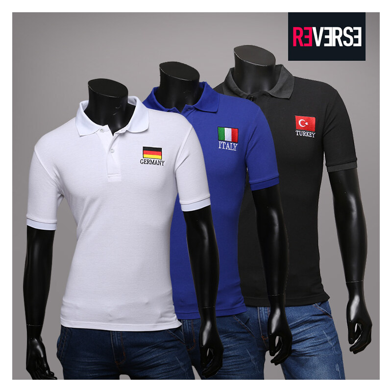 Re-Verse Poloshirt mit Flaggen-Stickerei - Deutschland - S