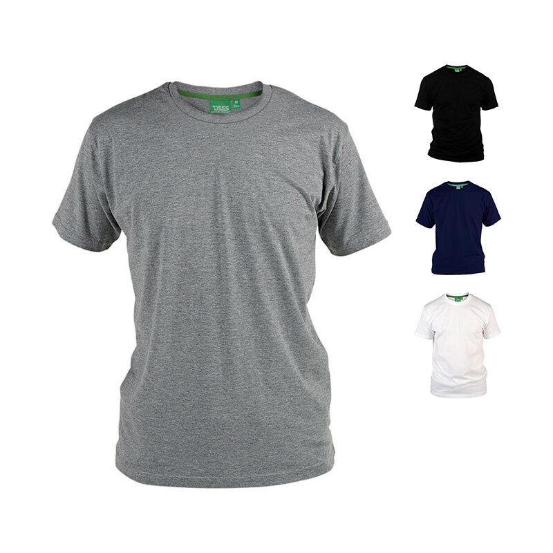 Lesara D555 Baumwoll-T-Shirt im Basiclook - Grau meliert - XL