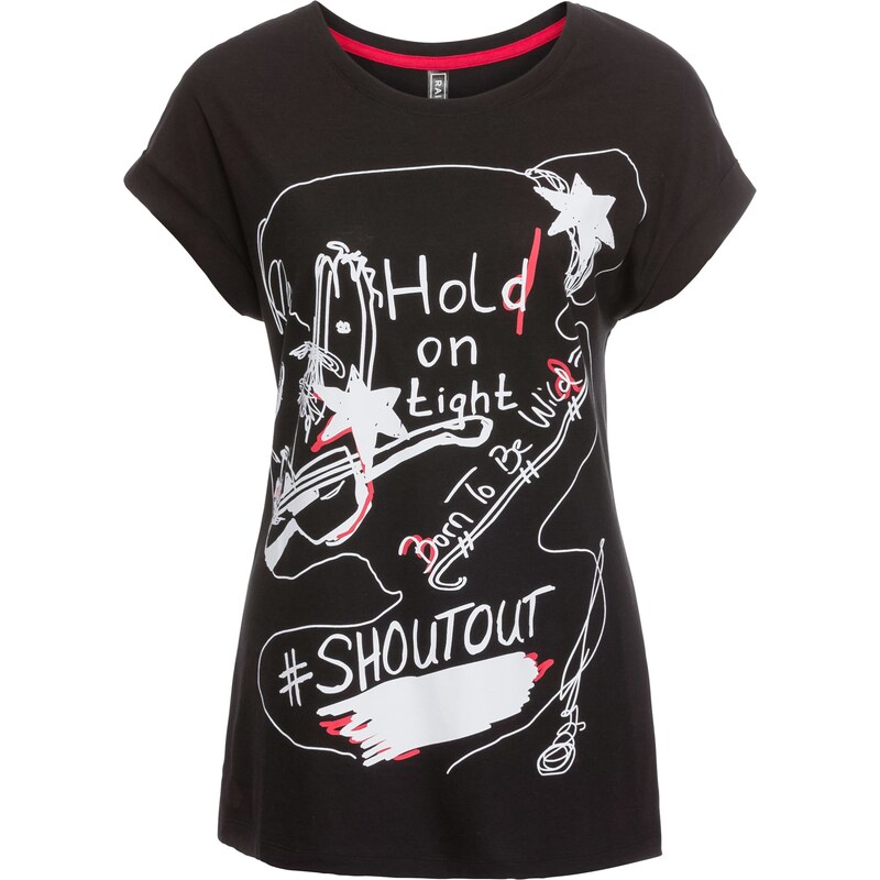 RAINBOW T-Shirt kurzer Arm in schwarz (Rundhals) für Damen von bonprix