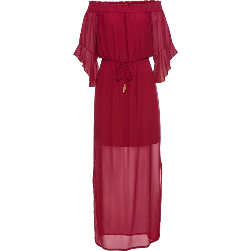 BODYFLIRT boutique Kleid mit Carmenausschnitt in rot von bonprix