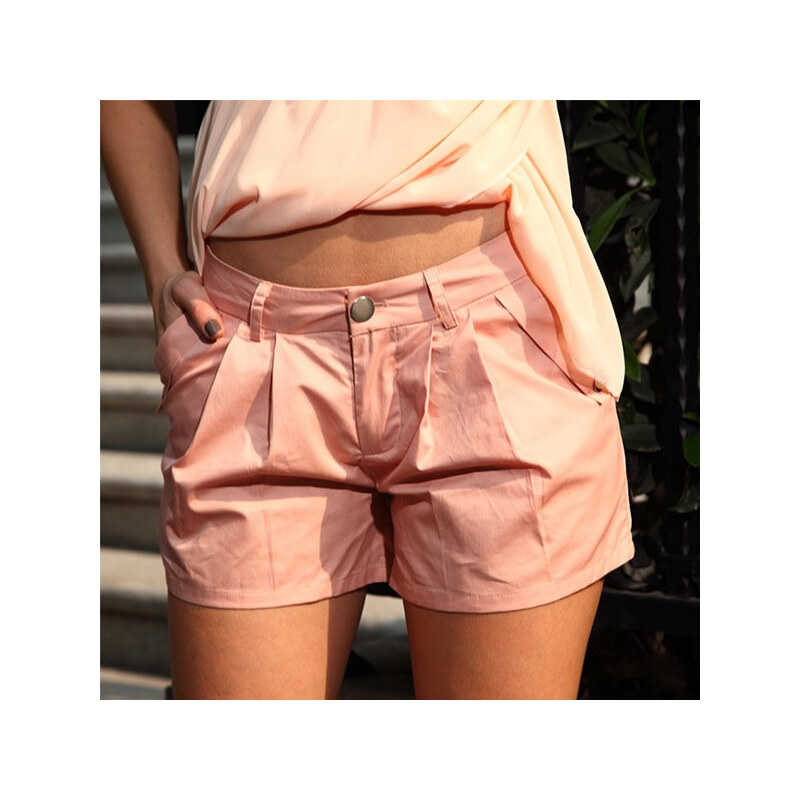 Lesara Shorts mit Bundfalten - Schwarz - XL