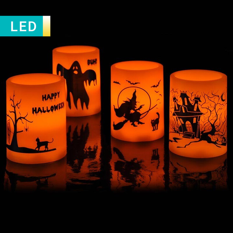 Lesara Flammenlose LED-Kerze Halloween - Gespenst