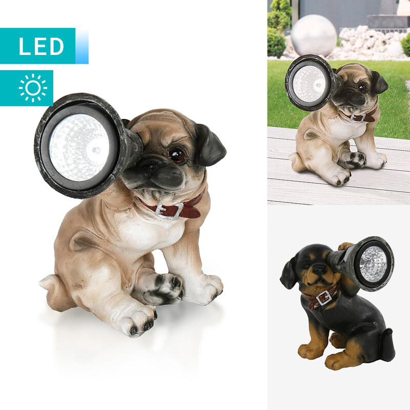 Lesara Solarlampe im Hunde-Design - Beige