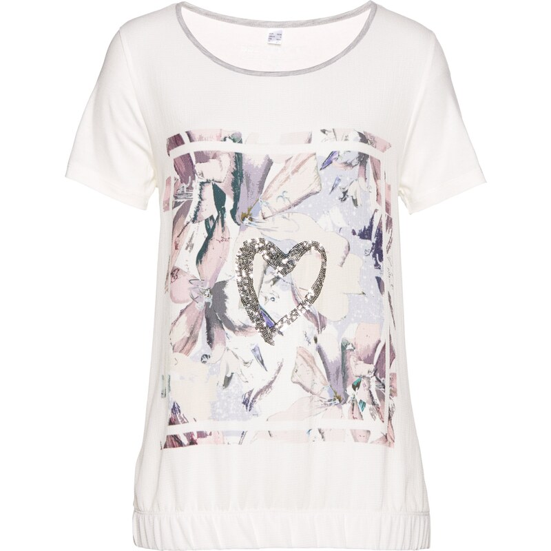 bpc selection Shirtbluse kurzer Arm in weiß (Rundhals) für Damen von bonprix
