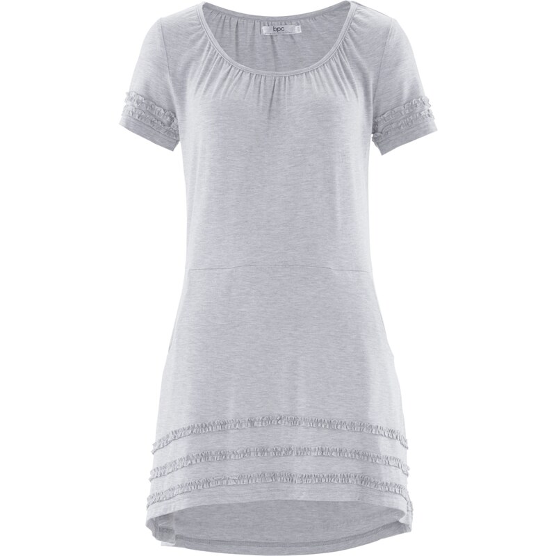 bpc bonprix collection Kurzärmlige Vokuhila Shirt-Tunika kurzer Arm in grau für Damen von bonprix