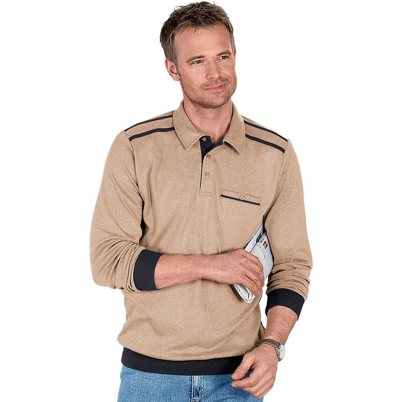 Classic Basics Sweatshirt mit Knopfverschluss
