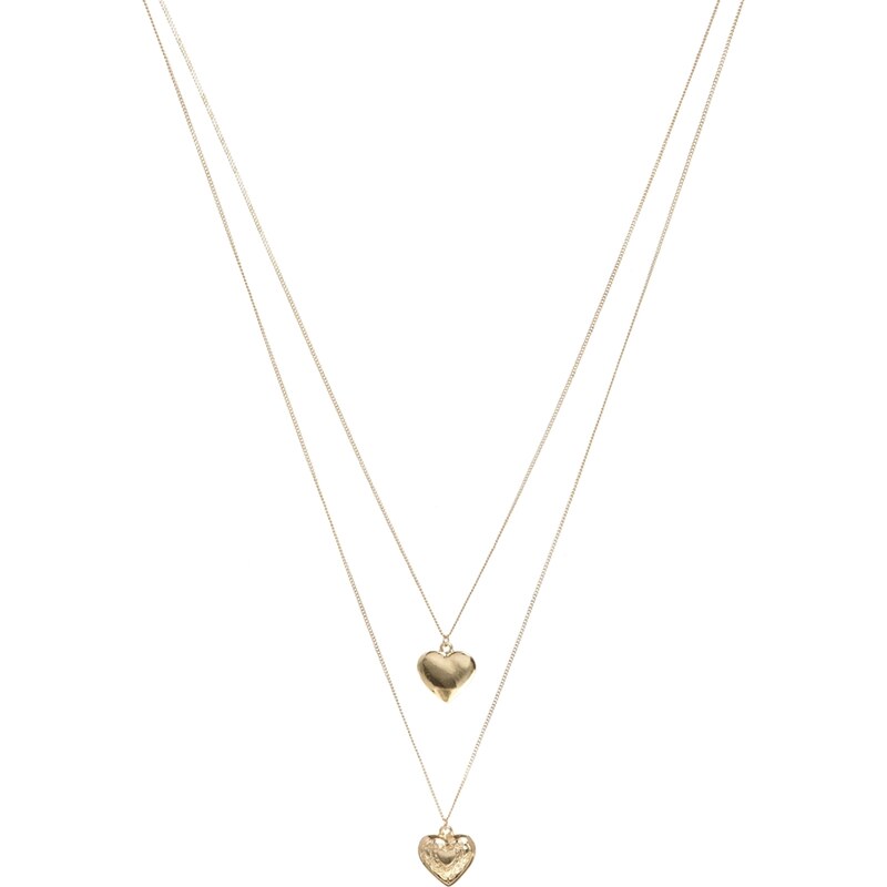 ASOS - Mehrreihige Halskette mit Herzen - Gold