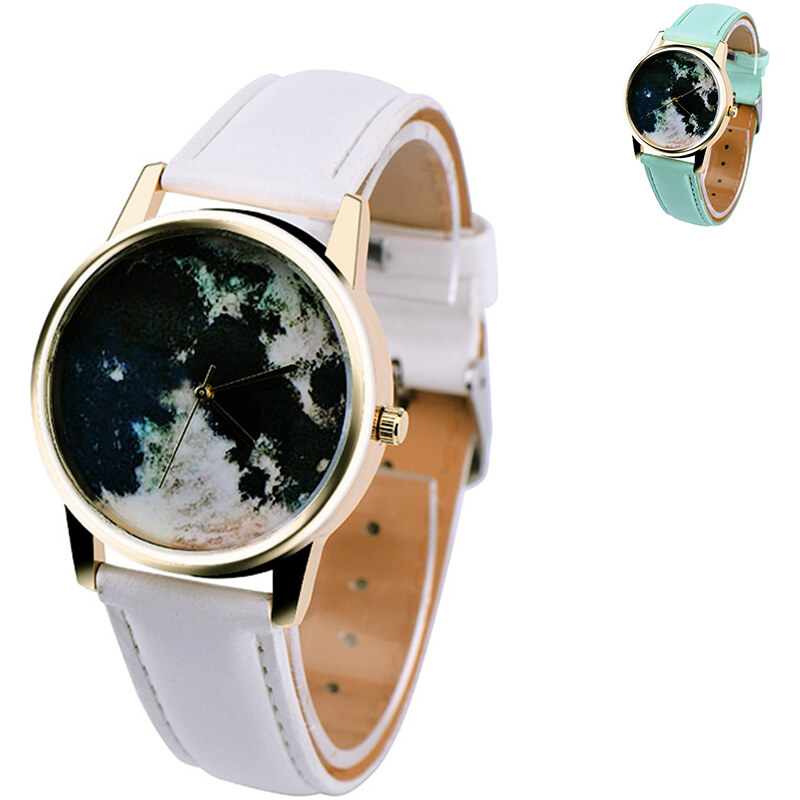 Lesara Armbanduhr mit Satellitenfoto-Motiv - Weiß