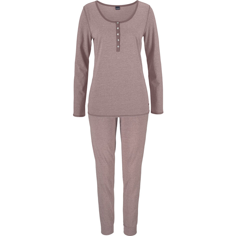 ARIZONA Basic Pyjama in melierter Qualität mit Knopfleiste