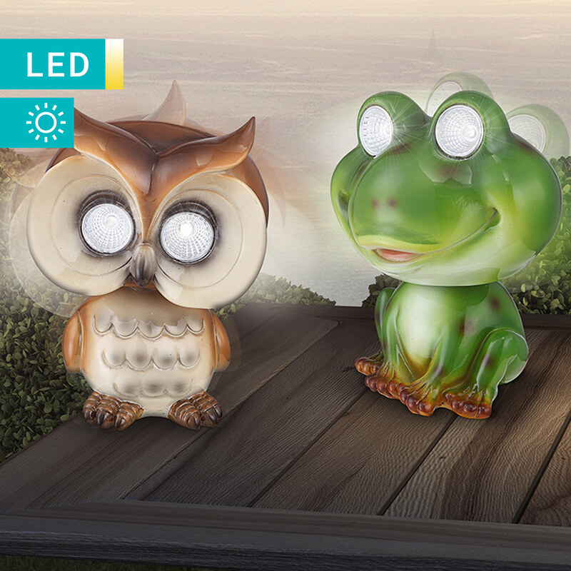 Lesara LED-Solarlampe Frosch/Eule - Frosch