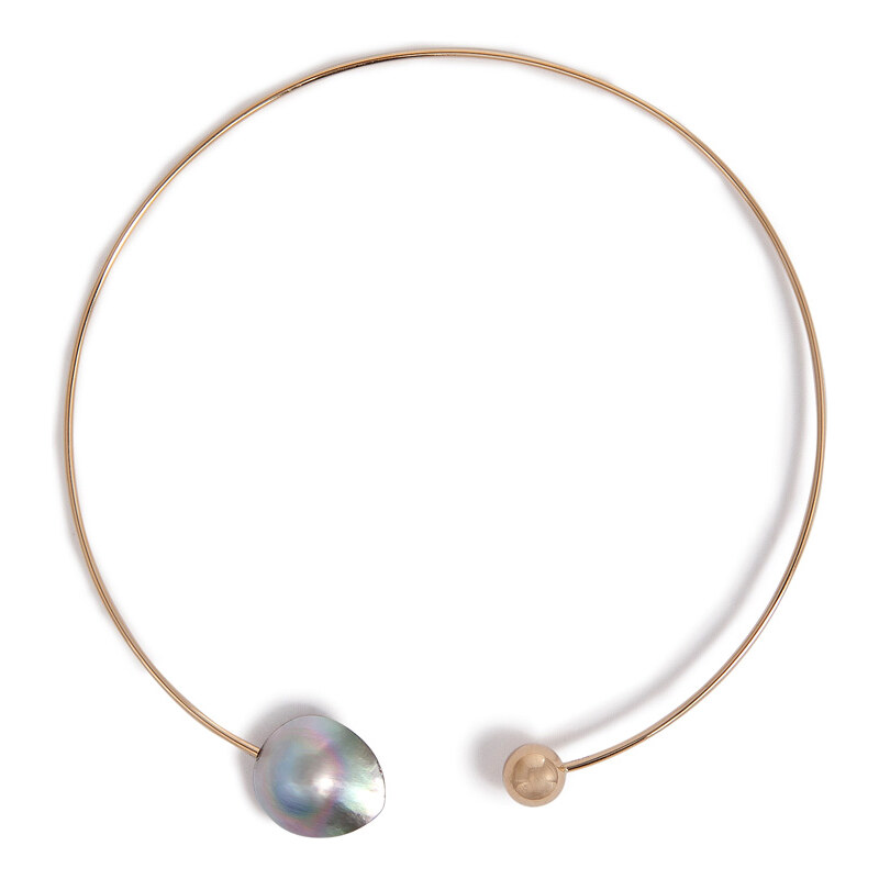 Sophie Bille Brahe 14K Gold/Half Pearl Déesse Ocean Necklace