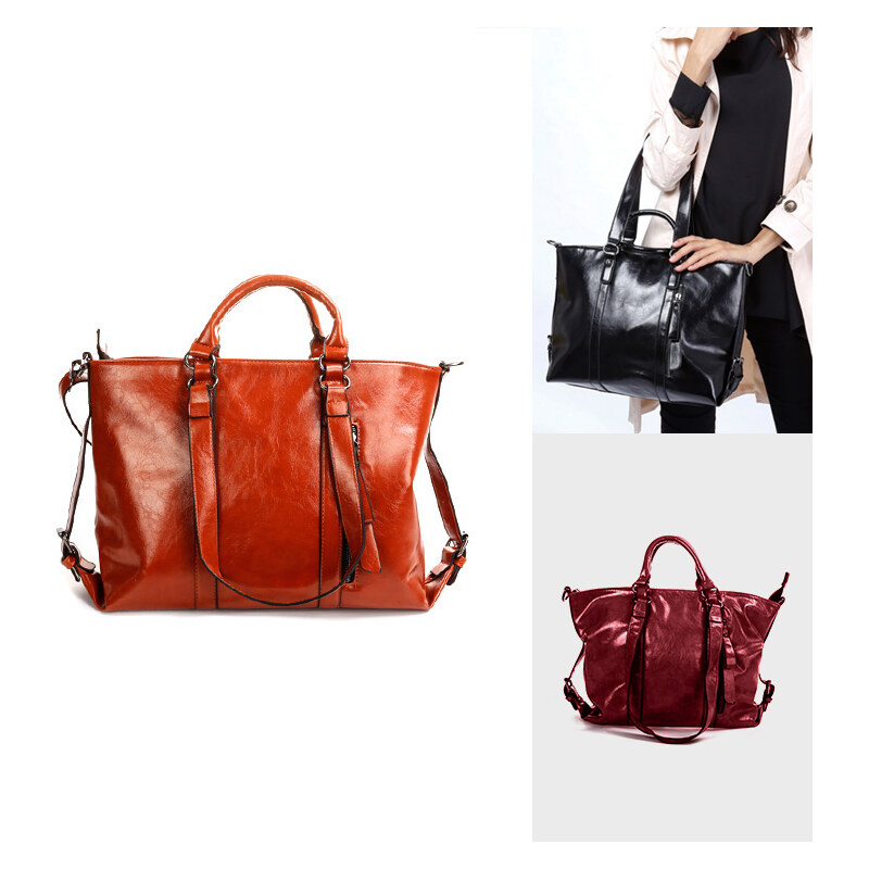 Lesara Handtasche in Leder-Optik - Rot