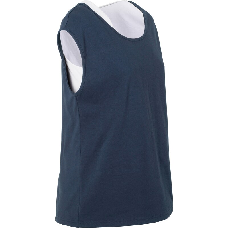 bpc bonprix collection 2-in-1-T-Shirt mit Top – designt von Maite Kelly kurzer Arm in blau für Damen von bonprix